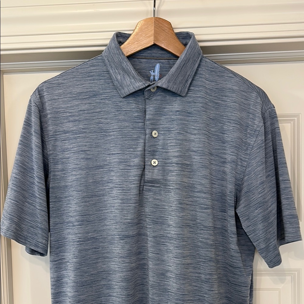 Johnnie-O Featherweight Performance Polo heathered blue
